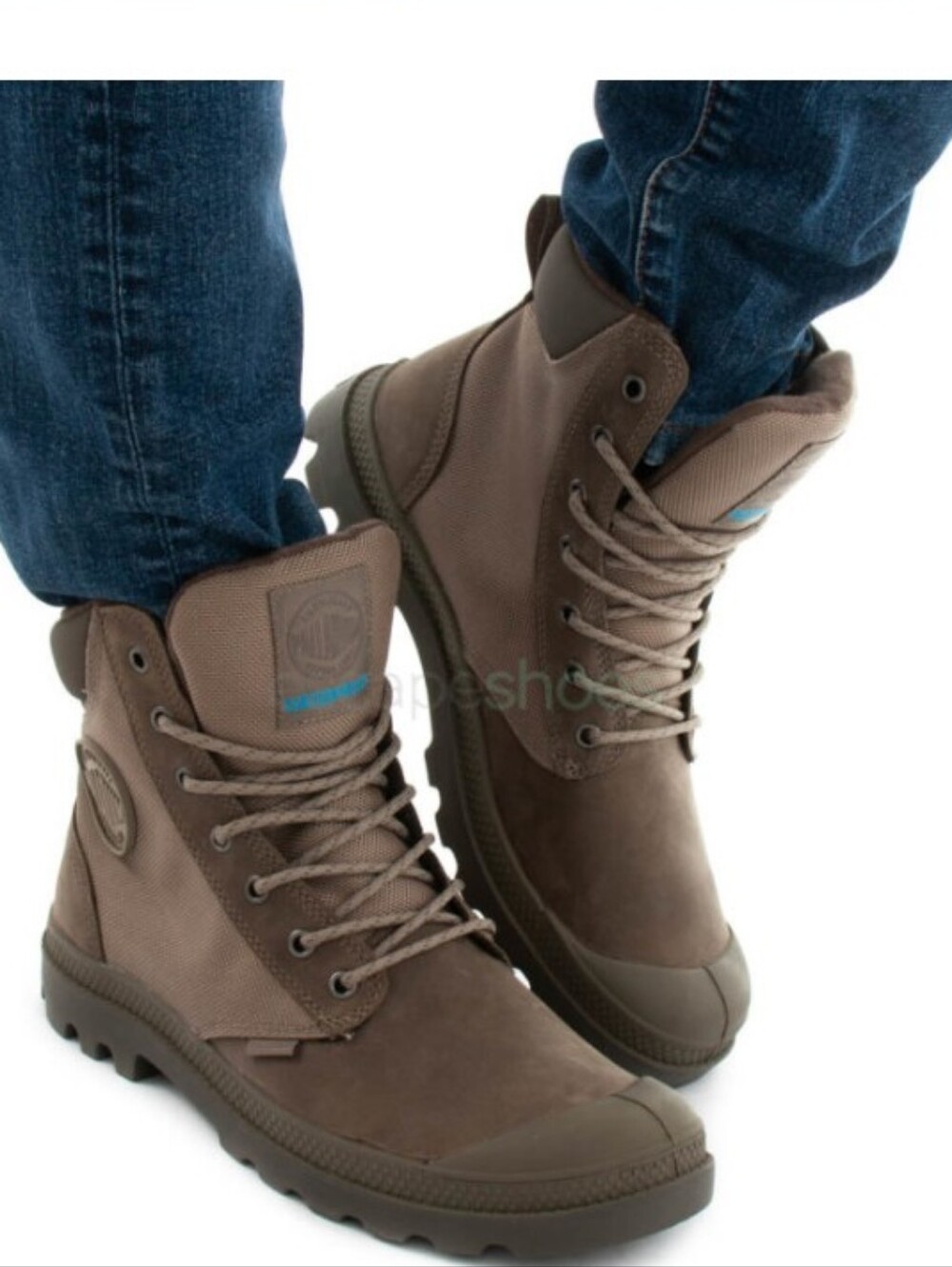 NWT.Men's Brown Lace-Up High-Top Boots - Picture 1 of 11
